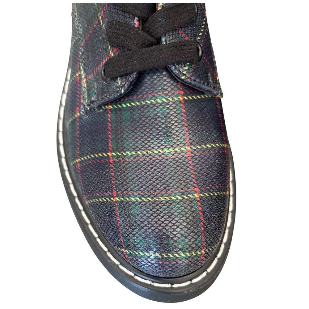 Madden girl Plaid Textured Combat Boots Side Zip Platform Lug Sole Multi Color - Picture 4 of 11